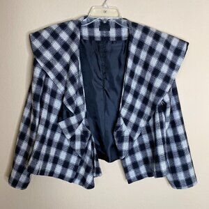 victor tung couture sf check plaid blazer jacket